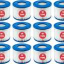 Type vi spa Filters and hot tub Filters Replacement Cartridge for Inflatable hot tubs requiring Type VI Filters, 4.2 x 3.1 inches (12 pcs)