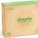 Sheets Laundry Club Laundry Detergent Sheets, 100 Loads - Fresh Linen Scent, Eco-Friendly, Quick-Dissolving Formula, Hypoallergenic, Septic Safe, Plastic-Free Packaging - 50 Sheets