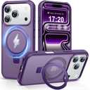 AurySharled Case for iPhone 17 pro with Magnetic Ring Stand, Purple