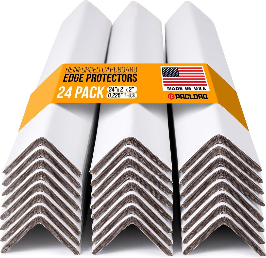 24" x 2" x 2" Reinforced Cardboard Edge Protectors, Pack of 24