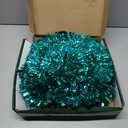 6 FT Pop Up Christmas Tree with 100 LED Timer Lights & Remote, Green Collapsible Christmas Tinsel Tree Artificial Pencil Tree Xmas Decoration for Holiday Home Office Party, USB Powered