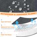 Smiry Waterproof Blanket Throw for Large Dogs Cats, Soft Reversible Dog Blanket for Sofa Couch Bed, Washable Leakproof Sherpa Fleece Furniture Couch Protector(30"x40", Dark Grey/White)