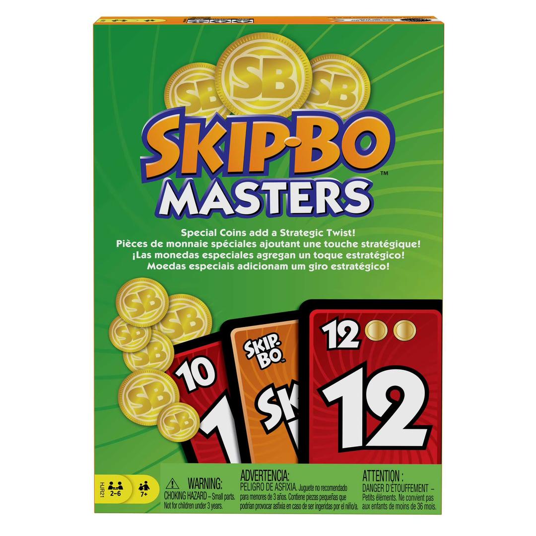 Skip-Bo Masters Card Game for Adults, Family Games for Game Night, Play Numbers in Order