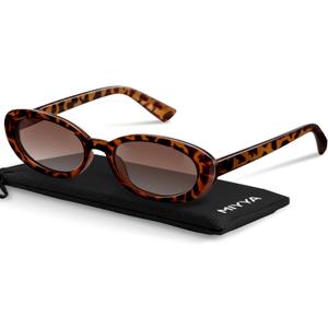 miyya Trendy Polarized Sunglasses Women, Oval Sunglasses for Woman Men, Retro Sun Glasses for Women 2025, UV Protection (Leopard/Beige)