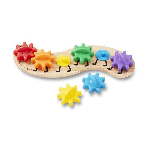 Melissa & Doug Rainbow Caterpillar Gear Toy with 6 Interchangeable Gears