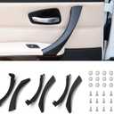 FEXON Inner and Outer Door Panel Pull Handle Trim Cover 3 Pair Replacement for BMW E90 E91 E92 E93 3 Series 323 325 328 330 335 Black