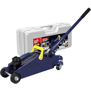 BIG RED AT82012U-1 Torin Hydraulic Trolley Service/Floor Jack with Blow Mold Carrying Storage Case, 2 Ton (4,000 lb.) Capacity, Blue