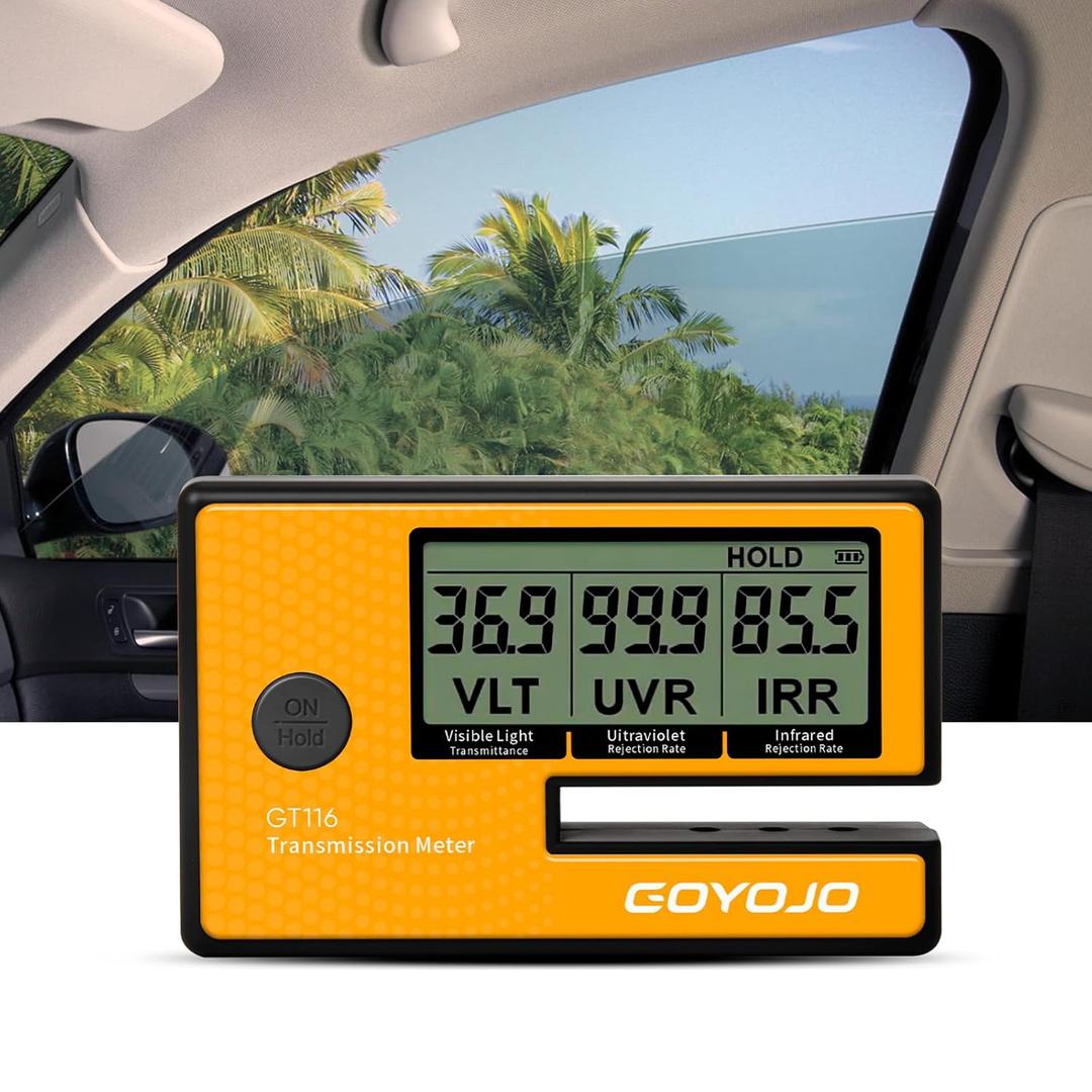 Labs Tint Meter Works on Side Windows, Digital Tint Solar Film Car Transmission Meter with Automatic Calibration, 3-in-1 Solar Film Meter VL UV IR Detection, for Automotive Window Tint Shop Stay Legal
