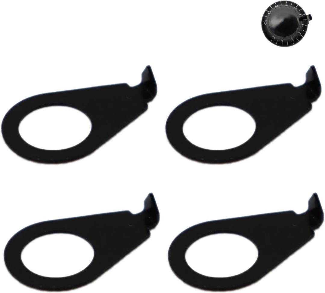 Stylish 4pcs 3/8" LP Guitar Knobs Pointers - Tone Position Indicators for for Les Paul Series - Universal Fit for Gibson Electric Guitars - Enhanced Classy Look (Black, 3/8" for USA CTS Pots) (3/8" For USA CTS Pots, Black)