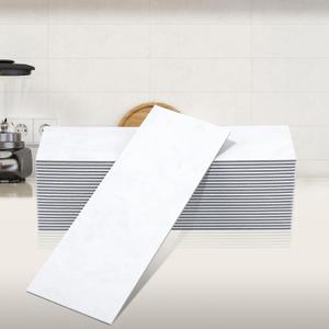 Peel and Stick Backsplash Marble Tiles, 4"x12", 24 Sheets for Kitchen, Bathroom, Fireplace (Bianco Pharos)