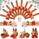 Soulchen 24 Pcs Animal Slap Bracelets Kids Christmas Gift Stuffed Animal Snap Bracelets Christmas Party Favors Decorations Stocking Stuffers Xmas Goodie Supplies Classroom Prizes