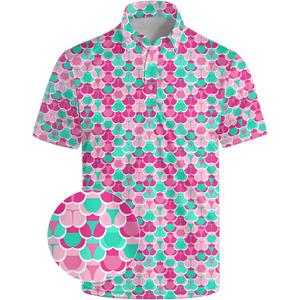 Men's Funny Golf Shirts Hawaiian Polo Shirts 80S Flashes Polo Shirts Funny Hawaiian Beach Summer Golf Polo Shirts (M)