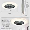 Flush Mount Ceiling Fan with Lights,Modern LED Ceiling Fan,3 Color Temperatures & 6 Speed Remote Control,Quiet Reversible Motor,Low Profile Ceiling Fan for Bedroom Living Room Patio Kitchen