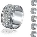 Silver Napkin Rings Diamond Napkin Ring for Table Decor, Thanksgiving, Christmas Napkin Rings Buckles, Anniversary, Birthday, Holiday, Party of Table Setting, Wedding Table Decoration