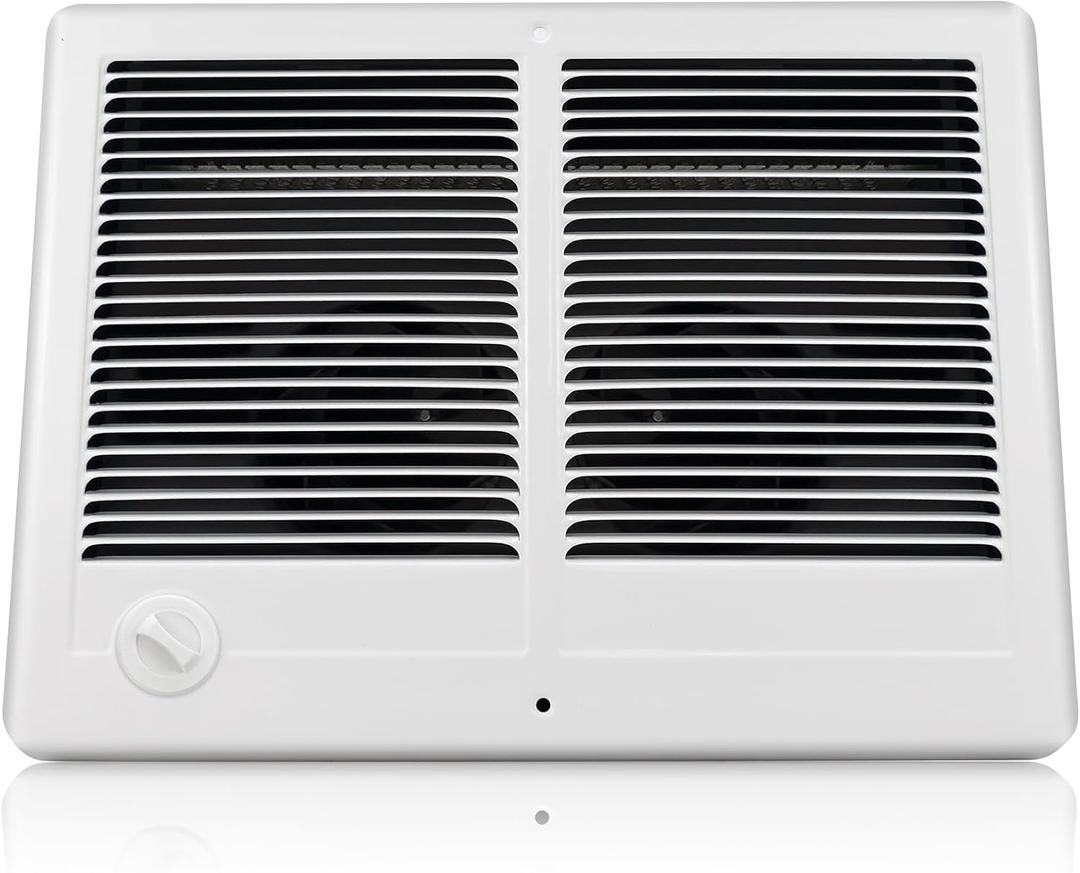 CSTC302TW Twin Electric Wall Heater - Wall Heater At 3000/2250 Watt And 240/208 Volt With White Grille 10236/7677 BTU Electric Wall Heaters Suitable For Kitchens, Front Rooms, Halls