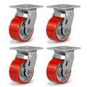 4" Casters, Heavy Duty Industrial Caster Wheels Swivel Casters Set of 4-3200lbs Capacity