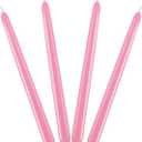 Set of 4 Pink Taper Candles, Unscented Dripless 10 Inch Tall Pastel Colored Candlesticks for Christmas Dinner Wedding Party Home Spring Decor - 8 Hour Burn