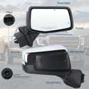 Right Passenger Side Mirror Compatible With 2019-2026 GMC Sierra 1500 With Manual Folding Power Glass Heated Temperature Sensor Chrome Replace#84732162,84309732(7Pins)