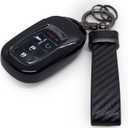 Fit for Honda CRV Key Fob Cover 2026, Smart Key Case for Accord Civic HRV Pilot Sport SI EX EXL 2025/2024/2023, Keys Shells with Carbon Fiber Keychain(BTTMB Black)