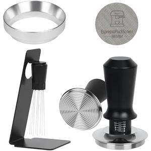 58mm Espresso Tamper Kit - Dual-Spring Calibrated Coffee Tamper, 8-Needle WDT Tool Espresso Distribution Tool, Magnetic Aluminum Dosing Funnel, Reusable Puck Screen, Fit for 58mm Portafilters