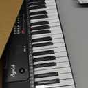 61 Keys Compact Keyboard Piano, Multi-Function Electronic Piano with 255 Sounds, 255 Rhythms, 24 Demos, Includes Sheet Music Stand, Note Stickers & Power Supply, Gift for Beginners, Black