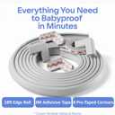 Baby Proof Corners 20.4ft and Edges with Furniture Corner & Edge Safety Bumpers, Impact-Absorbent 18ft Bumper & 8 Foam Corner Protectors, Thick, Odorless Table Edge Protectors for Baby | Grey (Gray)