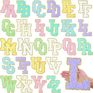 Mooliwe 52 Pcs 7 Inch Large Bulletin Board Letters with Adhesive Dots Alphabet Poster Cutout Letters for Bulletin Board Display Poster Classroom School Party Decor(Chenille,Colorful)