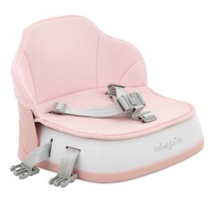 Dream On Me Cozy Pod Booster Seat with Removable Cover in Gray, Booster Seat for Kitchen Chair Includes a 3-Point Safety Harness with 2 Belts for Safety, Foldable & Easy to Carry (Pink)