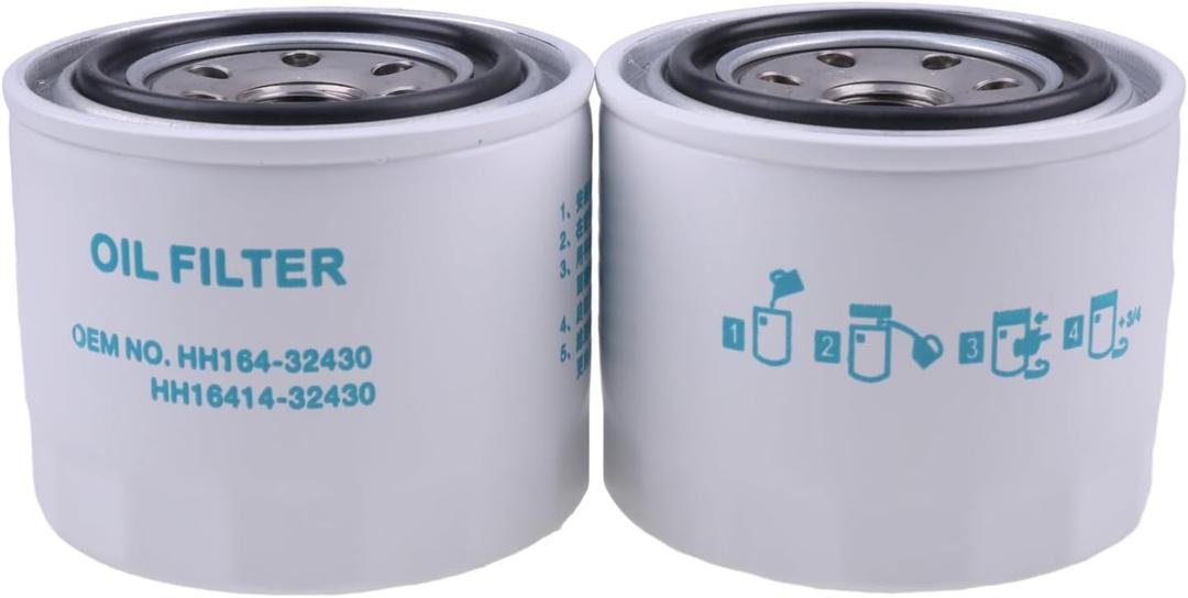 IEQFUE 2PCS HH164-32430 Engine Oil Filter Compatible with Kubota L2050 L2501 L3301 L3400 L3710 L3750 L3901 L4240 M4700 M4900 M5700 M5140 MX4700 RTV1100