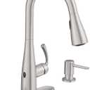 Moen 87014EWSRS Essie MotionSense Wave One-Handle Touchless Kitchen Faucet with Pull Down Sprayer and Soap Dispenser, Spot Resist Stainless