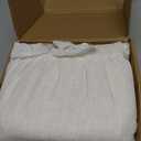 DDYCU Ruffle Shower Curtain with Vintage Cute Bow and Natural Linen Textured Shower Curtain for Bathroom Farmhouse Off White 72" W x 72"