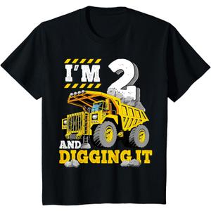 Two 2th Birthday Cool Construction Truck Boy 2 Years Old T-Shirt, Size: 2T