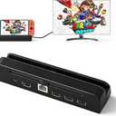 TV Dock Station for Switch 2,Switch 2 Docking Station with 4K@120Hz HDMI Output/Type C Port/3.0 USB Port,Replacement for Official Switch2 Dock(Only Dock,Not Suitable for Use with Protective Case)