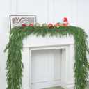 2 Pcs 6 Ft Artificial Norfolk Pine Christmas Garlands for Holiday Indoor Outdoor Decor，Real Touch Pine Garlands，Artificial Greenery Garland for Home Dining Table，Mantel，Wall Porch Christmas Decor