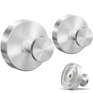 VEHHE Suction Cup Hooks for Shower 2 Pack, Heavy Duty Self-Adhesive Shower Hooks for Inside Shower, No-Drill Shower Hooks Suction Cup for Loofah, Bath Towel, Towel (Silver)