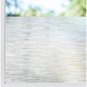 rabbitgoo Window Privacy Film, No Glue Frosted Glass Film, Static Cling UV Blocking Non Adhesive Reusable Heat Control Window Vinyl Clings for Home, Office, Frosted Silk, 35.4 x 78.7 Inches