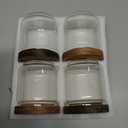 Bekith 4 Pack 15 FL OZ (450ml) Glass Food Storage Jar with Acacia Lids, Airtight Sealed Clear Glass Canisters, Kitchen Food Storage Container for Serving Tea, Coffee Beans, Nuts, Spice, Sugar