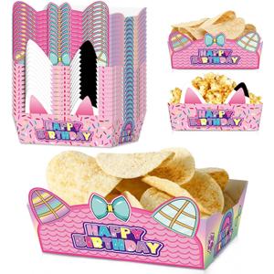 2 x KMZFPYJ Cartoon Dollhouse Party Food Serving Trays, Disposable Paper Food Trays Serving Trays Dollhouse Theme Cartoon Paper Trays for Birthday Party Supplies (25 Pack)