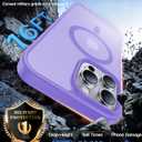 Magnetic for iPhone 15 Pro Case,[Compatible with MagSafe][Military-Grade Drop Protection][Anti-Yellowing]Shockproof Protective Translucent Matte Cover for iPhone 15 Pro Phone Case,Light Purple