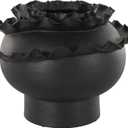 Deco 79 Ceramic Abstract Decorative Vase Floral Inspired Centerpiece Vase, Flower Vase for Home Decoration 12" x 12" x 9", Black