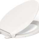KOHLER 4636-RL-96 Cachet ReadyLatch Quiet Close Elongated Toilet Seat, Soft Close Lid, Compatible with Elongated Toilets, Biscuit