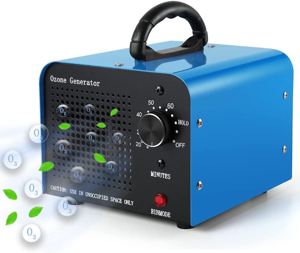 Ozone Generator 60,000mg/h, Air Purifier with Timer, Home Deodorizer, Portable Ozone Device for Industrial, Hotel, Office, Home, Garage