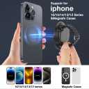 2 x Magnetic Bar Mount, Compatible with Magnetic Phone Holder for Gym, Home Fitness Bikes, Workout Equipment, Stroller and Cart Handlebars Comfortable Finger Phone Ring Grip for iPhone 16/15/14/13,Black