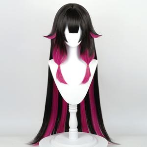 Anime Black Pink Purple Wigs 110cm/43.3in Women's Long Straight Hair In Colombina Game Cosplay Wig Halloween,Christmas,Comic con,Daily Wig,Party