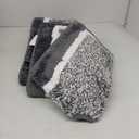 Pauwer Bathroom Rug Mat Set 3 Piece, Microfiber Shaggy Bath Set, Non-Slip Ultra Soft Carpet Mats, Absorbent with U-Shaped Toilet for Bathroom, Tub, Shower, Dark Grey