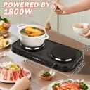 Vivicreate Electric Hot Plate, Portable Countertop Electric Cooktop, Adjustable Temperature Control, 110V Extra Burner for Apartment, Dorm, RV, Small Kitchen (Double Cast Iron Burner)