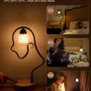 Touch Unique Table Lamp, Creative Cute LED Desk Lamp with USB C+A Ports, 3-Way Dimmable Nightstand Bedside Lamps, for Home Decor & Gifts, Reading, Living Room, Office (Bulb Included)
