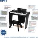 ZIPPY Kids Piano Keyboard, 37 Keys Digital Piano for Kids, Music Educational Instrument Toy, Wood Piano for 3+ Girls and Boys