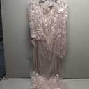 S.L. Fashions Women's Long Floral Shimmer Overlay Cape Gown, Formal Event, Wedding Guest Dress Size 14