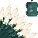 18ft 50 LED Battery Operated Christmas Lights, 8 Modes with Timer - Waterproof for Indoor & Outdoor Decor (Green Wire Warm White)